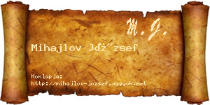 Mihajlov József névjegykártya